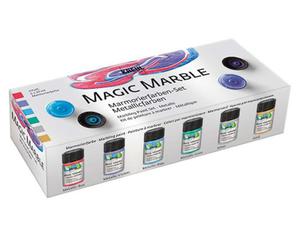 Komplet farb do marmurkowania Magic Marble 6x20 ml metallic, malowanie na wodzie - 2860110106