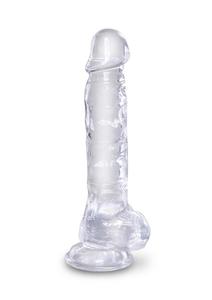 King Cock 8 Inch Cock w Balls Transparent - 2876767454