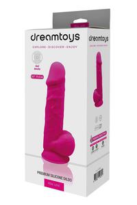 REAL LOVE DILDO WITH BALLS 8.5INCH FUCHSIA - 2876768275