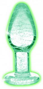 Glow in the dark glass anal plug - 2876774847