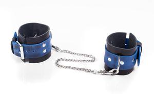 Kajdanki- Cuffs Crazy Horse Blue, Small - 2877470109