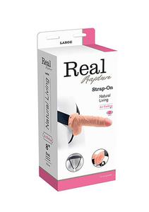 Proteza-VIBRATORE STRAP ON CAVO REAL RAPTURE 8 FLESH WITH BALLS - 2877583868