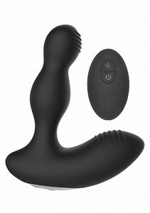 Remote Controlled E-Stim & Vibrating Prostate Massager - Black - 2878747188