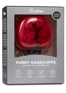 Kajdanki-Furry Handcuffs - Red - 2878857569