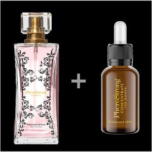 PheroStrong for Women - Perfum 50ml + Concentrate 7,5ml - Perfumy z Feromonami + Bezzapachowy Koncentrat Feromonw - 2877469700