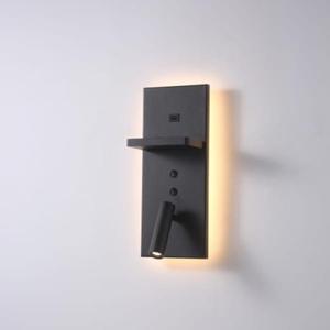 Hotels 417H kinkiet 2xLED 7W z portem USB i adowark indukcyjn czarny - 2875202583