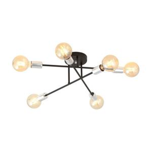 Veken lampa sufitowa 6xE27 czarna/srebrna 1174/6B - 2875625753