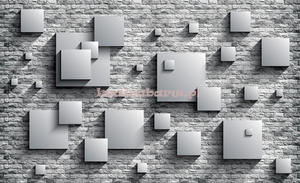 Fototapeta 3443 ABSTRAKCJA 3 D MUR z KWADRATAMI - 2835287800