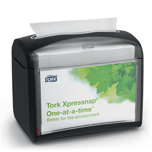 Pojemnik na serwetki w skadce na stolik Tork Xpressnap pojemno 275 szt. czarne tworzywo ABS - 2873089535