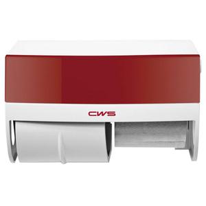 Pojemnik na papier toaletowy 2 rolki CWS boco plastik czerwony - 2873691495