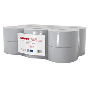 Papier toaletowy Cliver Jumbo Lamix 12 rolek 1 warstwa 130 m rednica 18 cm szary makulatura - 2872300957