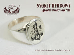 Usuga grawerowania herbów na sygnetach - sygnety herbowe - SY015