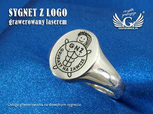 Usuga grawerowania logo/grafiki na sygnetach - sygnet z Twoim logo - SY016 - 2827299968