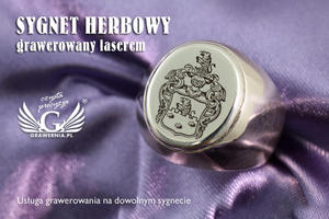 Usuga grawerowania herbów na sygnetach - sygnety herbowe - SY026