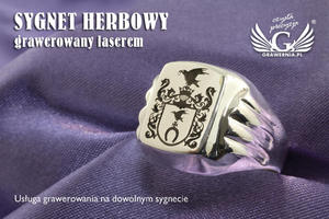 Usuga grawerowania herbu na sygnecie - sygnet herbowy - SY027