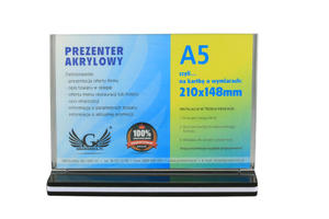 Prezenter akrylowy na kartk A5 POZIOM (210x148mm) - model PR010 - 2842060707