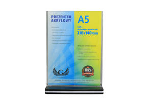 Prezenter akrylowy na kartk A5 PION (210x148mm) - model PR012 - 2842060709