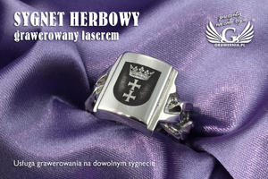 Usuga grawerowania herbu na sygnecie - sygnet herbowy - SY028