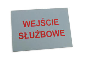 Tabliczka informacyjna wejcie subowe - wym. 210x148mm (A5) - DRUK UV