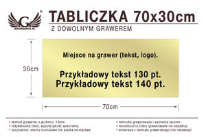 Tabliczka 70x30cm dowolny grawer laserem - 2857338576