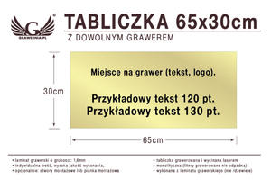 Tabliczka 65x30cm dowolny grawer laserem - 2857338577