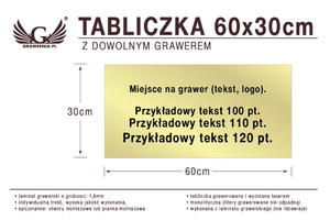 Tabliczka 60x30cm dowolny grawer laserem - 2857338578