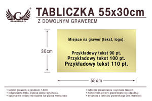 Tabliczka 55x30cm dowolny grawer laserem - 2857338579