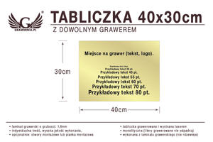 Tabliczka 40x30cm dowolny grawer laserem - 2857338582