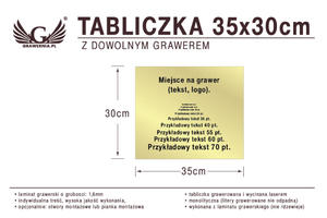 Tabliczka 35x30cm dowolny grawer laserem - 2857338583