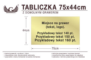 Tabliczka 75x44cm dowolny grawer laserem - 2857338605