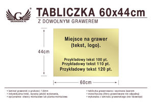 Tabliczka 60x44cm dowolny grawer laserem - 2857338608