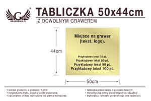 Tabliczka 50x44cm dowolny grawer laserem - 2857338610