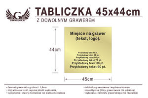 Tabliczka 45x44cm dowolny grawer laserem - 2857338611