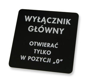 Tabliczki opisowe do maszyn i urzdze - wymiar:100x100mm - 2827299176