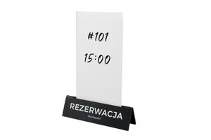 Rezerwacja - stojak na karteczk - wym. 140x35mm - czarny akryl - REZ010 - 2860811614