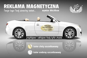 Reklama magnetyczna na samochd - 60x30cm - RM001 - 2860811699