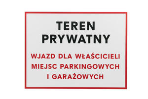 Tabliczka Teren Prywatny - wym. 400x300mm - PVC - kolorowy druk UV - TAB064