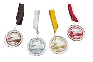 Medal szklany Elite z kolorowym drukiem UV z etui - MGR084 - 2870613986