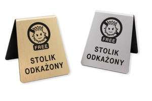 Mini Stojaczek stolik odkaony - laminat grawerski metalizowany i szczotkowany - ST007 - 2860812141