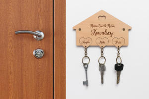 Drewniany wieszak na klucze Home Sweet Home - DEK016 - 2860812158