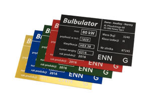Tabliczka znamionowa z aluminium - multikolor - znakowanie laserem CO2 - wymiary: 100x60mm - TZN041 - 2860812181
