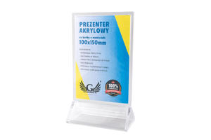 Stojak, ekspozytor plastikowy na kartkę o wym. 100x150mm - model PR017 - 2860812222