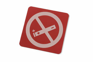 Zakaz palenia papierosw elektronicznych - czerwone aluminium 1mm - tabliczka 80x80mm - Z010 - 2875586359