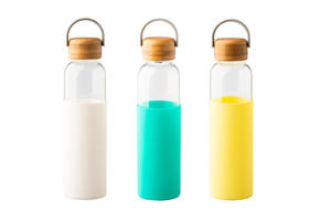 Szklana butelka z antypolizgowym uchwytem z Twoim grawerem - Neapol - 560ml - BUT013 - 2874486601