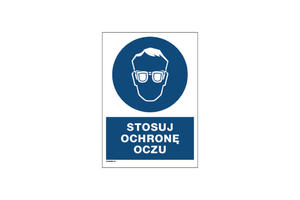 Stosuj ochron oczu - wym. 297x210mm (A4) - PVC - kolorowy druk UV - BHP076 - 2862573935