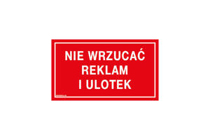 Nie wrzuca reklam i ulotek - tabliczka wym. 210x120mm - PVC - kolorowy druk UV - TAB180 - 2862573957