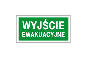 Tabliczka informacyjna wyjcie ewakuacyjne - wym. 400x200mm - PVC - kolorowy druk UV - BHP091 - 2868026834