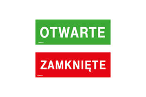 Otwarte/Zamknite - tabliczka do sklepu wym. 300x100mm - PVC - kolorowy druk UV - TAB196 - 2862573981