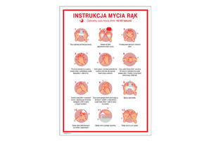 Instrukcja mycia rk - tabliczka informacyjna wym. 245x345mm - PVC - kolorowy druk UV - BHP143 - 2862574035