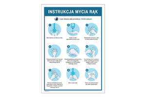 Instrukcja mycia rk - tabliczka informacyjna wym. 245x345mm - PVC - kolorowy druk UV - BHP145 - 2862574037